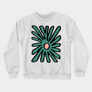 Groovy Square Flower in Green Crewneck Sweatshirt